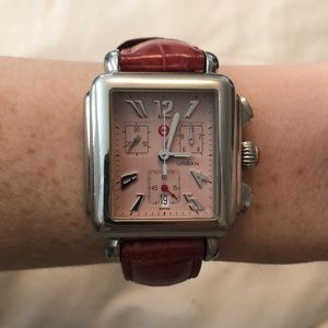 RARE Pink Michele Urban Deco Watch